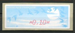 BT4-21  Timbres De Distributeur 1 Vignette Impression Rouge Décalée   A Saisir !!! - 1990 Type « Oiseaux De Jubert »