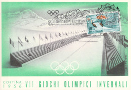 Italy Maximum Card 1956 Cortina Sci Discesa Femminile. Postal Weight 0,09 Kg. Please Read Sales Conditions Under Image O - Winter 1956: Cortina D'Ampezzo