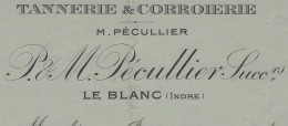 1925 ENTETE Tannerie & Corroierie Pécullier Le Blanc Indre Pour Bonneau   Maillé    Vienne V.SCANS - 1900 – 1949