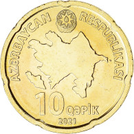 Monnaie, Azerbaïdjan, 10 Qapik, 2021, SPL, Acier Plaqué Laiton - Azerbeidzjan