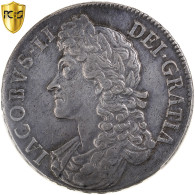 Grande-Bretagne, Jacques II, Crown, 1688, Londres, Argent, PCGS, Cleaned-AU - J. 1 Crown