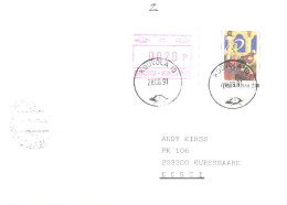 Finland Cover With Stamp And Machine Stamp 0020 P, Art, 1991 - Briefe U. Dokumente