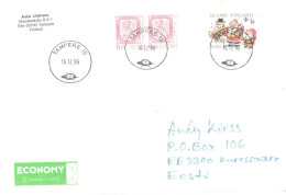 Finland Cover With Stamps, Coat Of Arms, Christmas, 1996 - Briefe U. Dokumente
