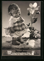 AK Mecki-Mädchen Mit Blumen, Sternzeichen Jungfrau - Mecki