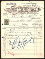 Rechnung Wien 1909, A. Köhler & Cie., Chinasilber-, Alpacca- & Metallwaren-Fabrik, Transportkutschen Am Betriebsgelä - Oostenrijk