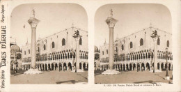 Delcampe - ANCIENNE PHOTO STEREOSCOPIQUE STEREOVIEW FOTO STEREO VUES D'ITALIA - Venise Palais Ducal Et Colonne S.marc - Stereoskopie