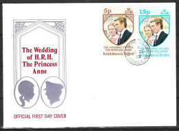 ANTARCTIQUE BRITANNIQUE. N°60-1 Sur Enveloppe 1er Jour (FDC) De 1973. Mariage De La Princesse Anne. - FDC