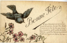 BONNE FETE  HIRONDELLE  -    AQUARELLE REALISEE SUR PAPIER -  FORMAT CARTE POSTALE - Acquarelli
