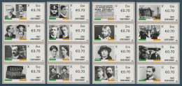 IRELAND 2016 Definitives / Centenary Of The Easter Rising : 4 Strips Of 4 ATM Labels UM/MNH - Automatenmarken (Frama)