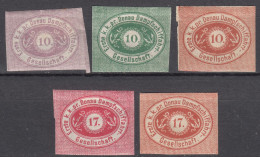 Austria 1866 Donau, Danube River Transportation Stamps, MNG And Mint Hinged - Danube Steam Navigation Company (DDSG)