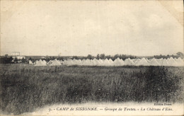 CPA Chateau D'eau Camp De Sissonne Groupe De Tentes Militaria - Wassertürme & Windräder (Repeller)