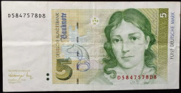 1991 Germania 5 Marchi P.37 Circolata (EFV.26 - 5 Deutsche Mark