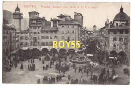 Trentino Alto Adige Trento Piazza Duomo Con Fiera Di S.giuseppe Animatissima Veduta Mercato Fiera Primi 900 (f.piccolo) - Mercati