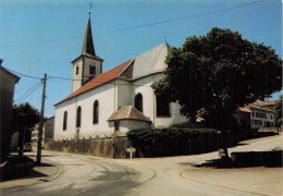 FRANCE - Lorquin - Eglise De L Exaltation De La Sainte Croix - Clocher - Tour - Horloge - Rue - Carte Postale - Lorquin