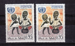 Monaco  605 Variété Timbre Jaune Enfants Blonds Et Normal Neuf ** TB MNH Sin Charnela - Errors And Oddities
