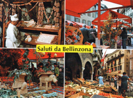 BELLINZONA, MULTIVUE, MERCATO DEL SABATO   COULEUR REF 28636 - Bellinzone