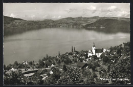 AK Walchwil /Zugersee, Ortsansicht Mit Seeblick Und Gasthof Z. Sternen Aus Der Vogelschau - Walchwil