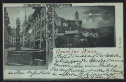 AK Aarau, Brunnen, Ortsansicht - Aarau
