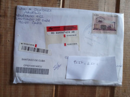 Cuba Registered Letter To Argentina Y 170 Yrs Cuba Railway.4527 Cv 8.50ee7rletter Late Posting April 22+ - Lettres & Documents