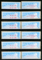 BT4-26  Timbres De Distributeur 6 Vignettes + 6 Reçus Avec Différentes Dates   A Saisir !!! - 1990 Type « Oiseaux De Jubert »