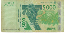W.A.S.  NIGER   P417Hs  5000 FRANCS (20)19 2019 Signature 45   FINE / Better - West African States