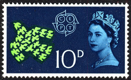 GB 1961 CEPT Europa SG 628 10d With White Forehead Flaw From Row 10 Stamp 3 Unmounted Mint MNH - Errors, Freaks & Oddities (EFOs