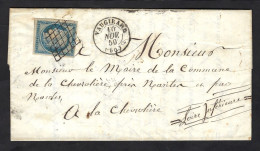 SEINE:VAUGIRARD, 10 Novembre 1850, ,Aff 25c N°4,Oblit Grille ,indice 16 (170€) Très Belle - 1849-1850 Ceres