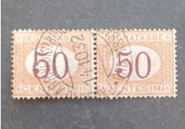 ITALIA REGNO 1870 50 CENT OCRA SEGNATASSE CIFRE IN OVALE VARIETA FILIGRANA A DESTRA CAT SASS.N 9A --- GIULY - Postage Due