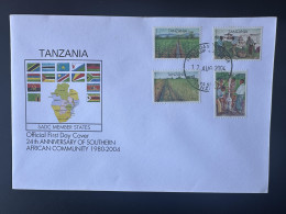 Tanzania 2004 Mi. 4199 - 4202 FDC 1er Jour 24th Anniversay Of SADC Drapeau Flag Fahne - Covers
