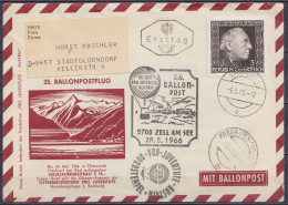 Autriche - Env. Commémorative "35. BALLONPOSTFLUG" Affr.3s Càpt SALSBURG /-6.5.1966 Pour STADTOLENDORF Allemagne - Cache - Ballonpost