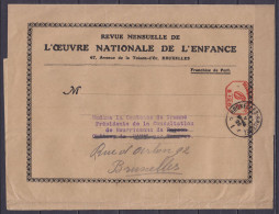 Bande D'imprimé "Revue Mensuelle De L'Œuvre Nationale De L'Enfance" Affr. Mécanique 6c Càd BRUXELLES-BRUSSEL /1? V 1926 - Autres & Non Classés
