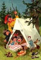 F8899 - Mecki Igel - Wongel ??? - Planet Verlag DDR Grafik - Camping Zelt - Mecki