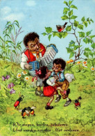 C5775 - Mecki Igel - Wongel ??? - Planet Verlag DDR Grafik - Harmonium Akkordeon Grille Marienkäfer - Mecki