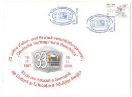 GERMAN ASSOCIATION FOR ADULTS CULTURE AND EDUCATION, RESITA, TRAVELER STAMP ON  COVER 2021, ROMANIA - Briefe U. Dokumente