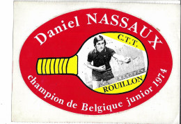 Autocollant Tennis De Table  NASSAUX  1974 - Tenis De Mesa