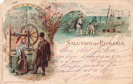 ROUMANIE - Romania - Couple - Puits - Paysans - Agriculture - Costume - Folklore - Animé - Carte Postale Ancienne - Romania