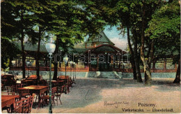 T2/T3 1909 Pozsony, Pressburg, Bratislava; Vaskutacska Vendéglő, Terasz, Pavilon / Eisenbründl / Restaurant, Teras, Pavi - Unclassified