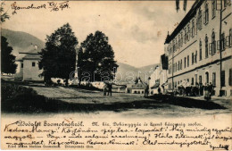 T2/T3 1904 Szomolnok, Schmölnitz, Smolník; M. Kir. Dohánygyár és Szentháromság Szobor. Fried Miksa Kiadása / Tobacco Fac - Unclassified