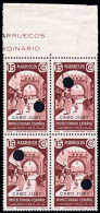 Cabo Juby - Edi ** 114 MT Bl. 4 - 1939 - Habilitado - 15 Cts. - Con Taladro - Cabo Juby