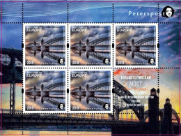 Russia 2019 Europa CEPT 2018 Bridges Bolsheohtinsky Bridge St.Petersburg Peterspost Sheetlet Of 5 Stamps And 1 Label MNH - 2018