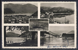 AK Caslano, Panorama Und Seepartien Mit Gondel - Caslano