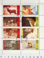 Dhufar-Oman 1974  - Animaux Sauvages - Série En Bloc Feuillet De 8 Valeurs Oblitérés - Vignettes De Fantaisie