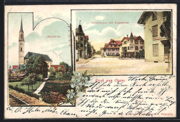 AK Cham, Pfarrkirche, Sinserstrasse Und Hauptplatz - Cham