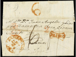 ESPAÑA: PREFILATELIA. 1844. LA FRESNEDA A FRANCIA. Fechador ALCAÑIZ/TERUEL Y FRANCO General, Manuscrito'Franco Losignac' - Altri & Non Classificati