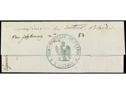 ESPAÑA: PREFILATELIA. 1853. PALAMÓS A MARSELLA. Carta Dirigida Al Director De Sanidad Del Puerto De Marsella Avisando Qu - Altri & Non Classificati