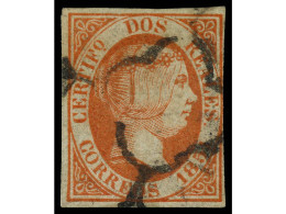 ° ESPAÑA. 2 Reales Naranja FALSO SPERATI Sin Marquilla De La B.P.A. Al Dorso. Dictamen CEM. Ed.8. - Other & Unclassified