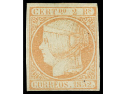 * ESPAÑA. 2 Reales Naranja. Buenos Márgenes Y Color. Muy Buen Ejemplar. RARO. Cert. COMEX. Ed.14. - Other & Unclassified