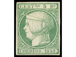 (*) ESPAÑA. 5 Reales Verde. Excelente Presencia, ínfimo Adelgazamiento En La Esquina Superior Izquierda. Ed.15. - Other & Unclassified