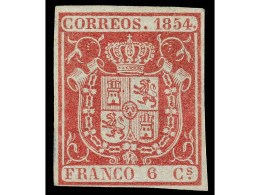 (*) ESPAÑA. 6 Cuartos Rojo. Bonito Ejemplar. Cert. EXFIMA. Ed.24. Cat. 450€. - Other & Unclassified