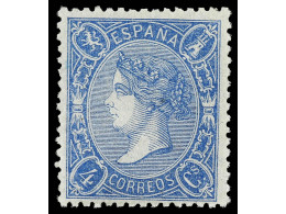 * ESPAÑA. 4 Cuartos Azul. Muy Bien Centrado. Dictamen GRAUS (de Bloque De Cuatro De Donde Procede). Ed.75. - Altri & Non Classificati